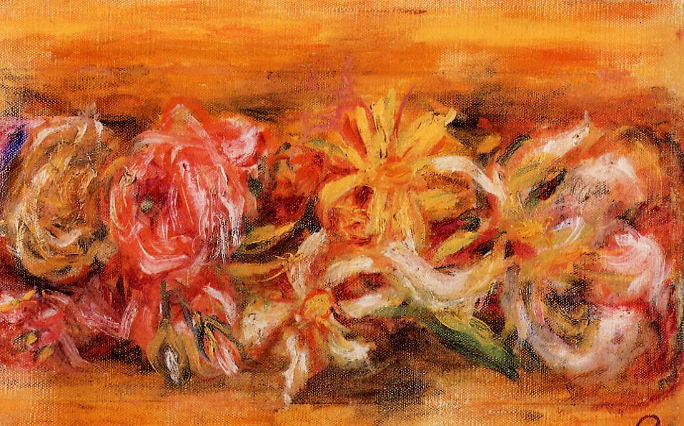 Garland of Flowers - Pierre-Auguste Renoir painting on canvas